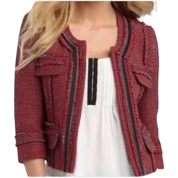 NWOT Hinge Red & Gray Wool Jacket - Size Small - Picture 1 of 16
